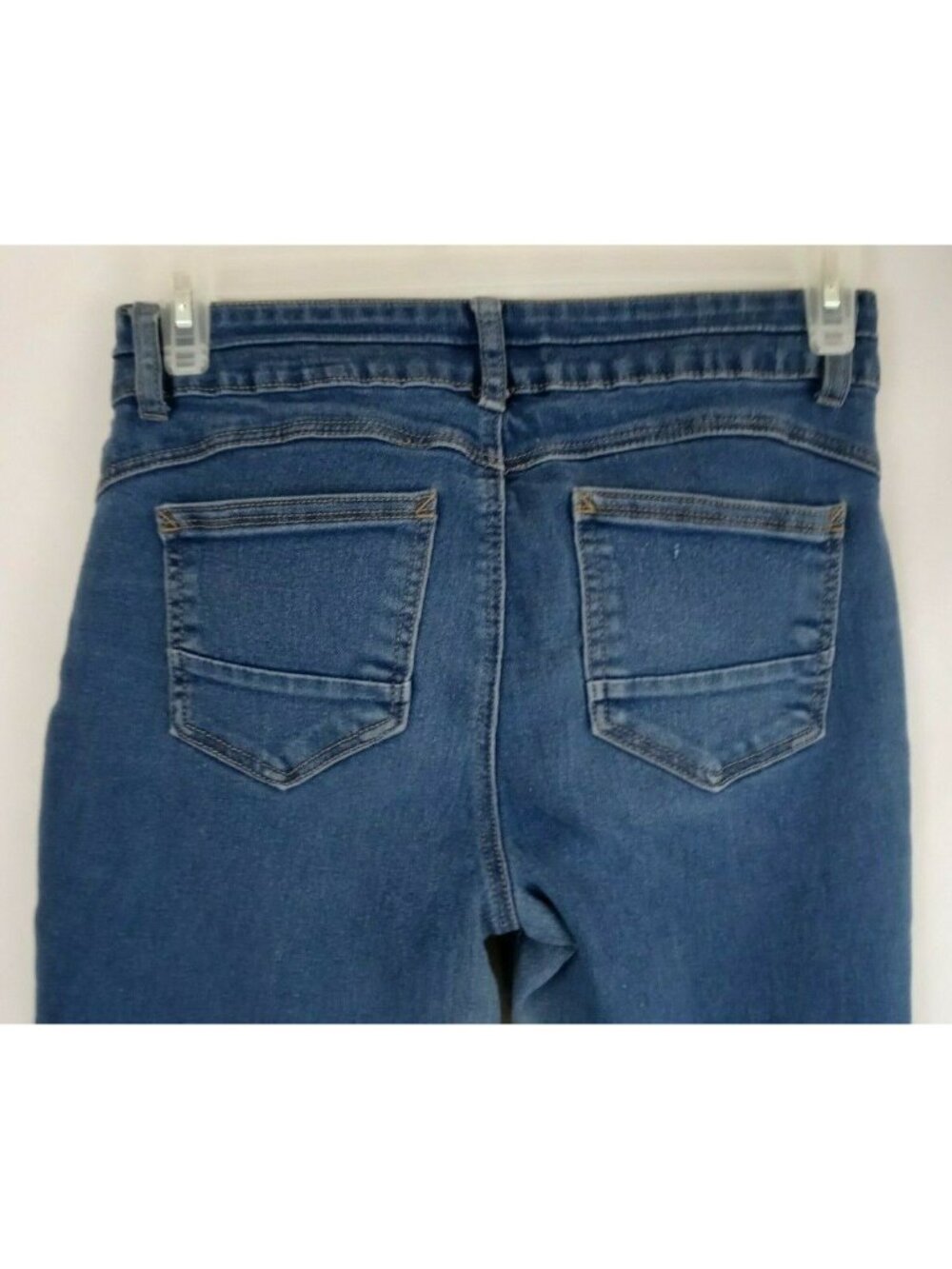 Angels Straight Leg Distressed Dark Wash Mid Rise Jeans Size W28 L 26 - Picture 3 of 9